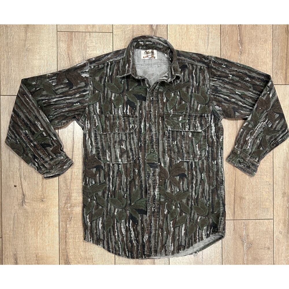 Cabela’s VTG 80s Small Faded Realtree Camouflage Safari Twill Button Shirt USA